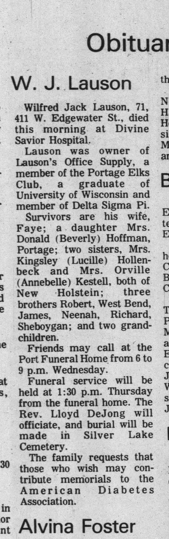 Clipping from Portage Daily Register
